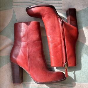 Sam Edelman Red Leather Boots
